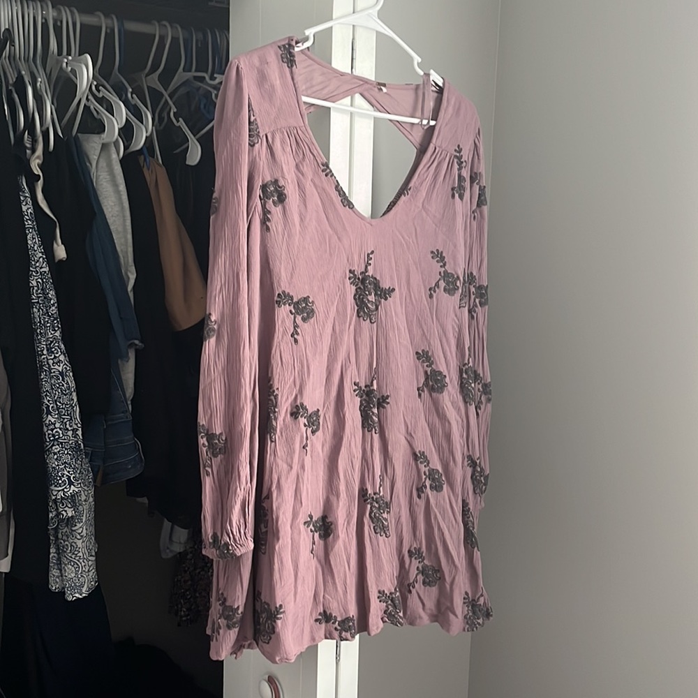 Free People Long Sleeve Purple Gauze Dress, worn a few times